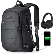 Water Resistant Anti-Theft Backpack w/ USB Charging Port & Lock $27.95...