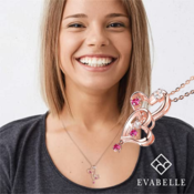 14K Rose Gold Plated Sterling Silver Double Heart Pendant Necklace $14.99...