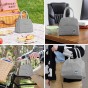 Gray Insulated Waterproof and Reusable Lunch Bag $6.89 (Reg. $18.99) -...