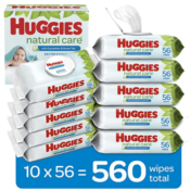 560 Count Huggies Natural Care Refreshing Baby Wipes as low as $9.97 After...