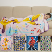 Kids Character Throw Blankets from $7.98 (Reg. $14.88) | Spider-Man, Ninja,...