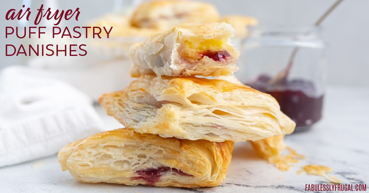 simple puff pastry jelly danish made in the air fryer