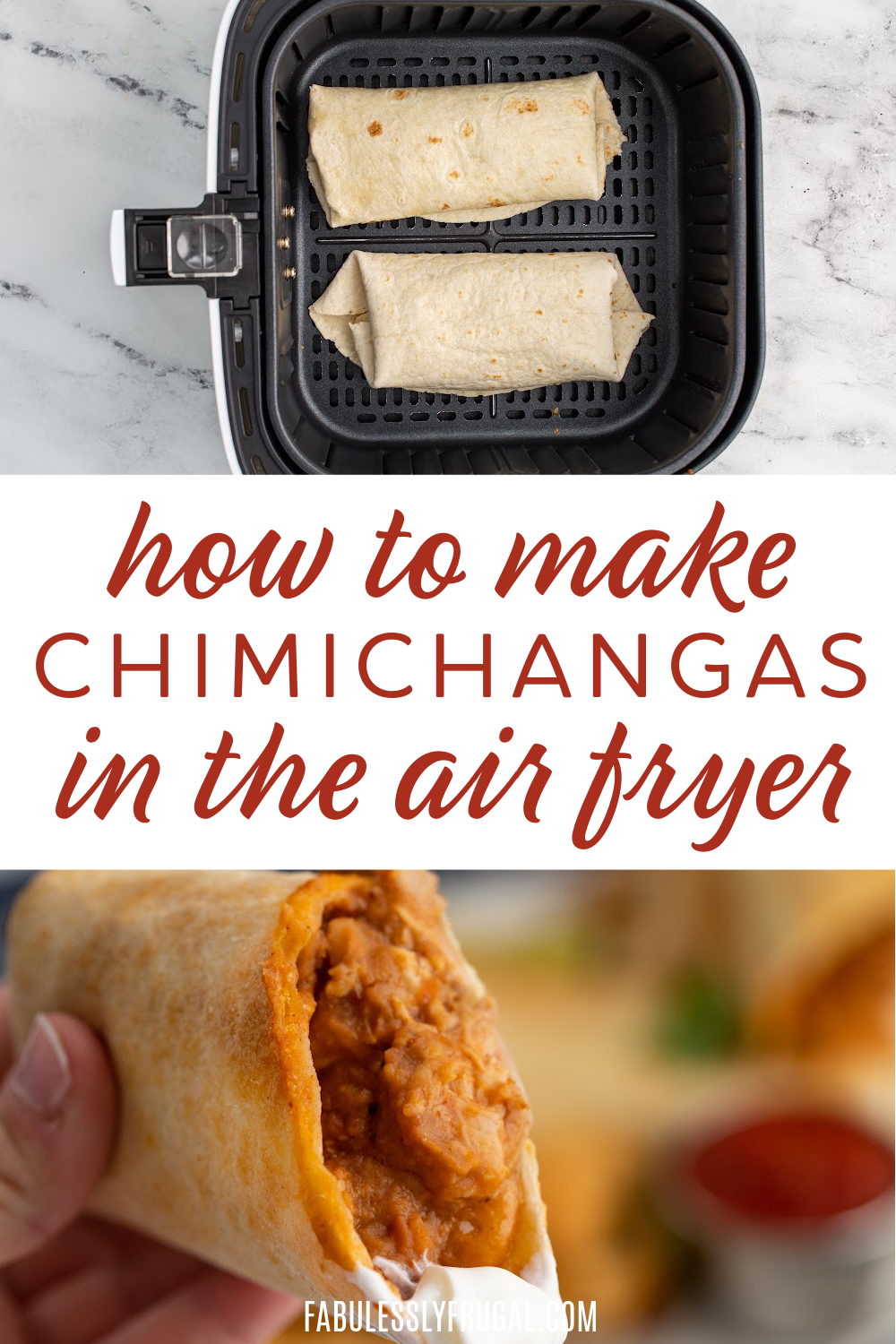 Easy Way to Make Chimichangas 5 Ingredient Air Fryer Chimichanga