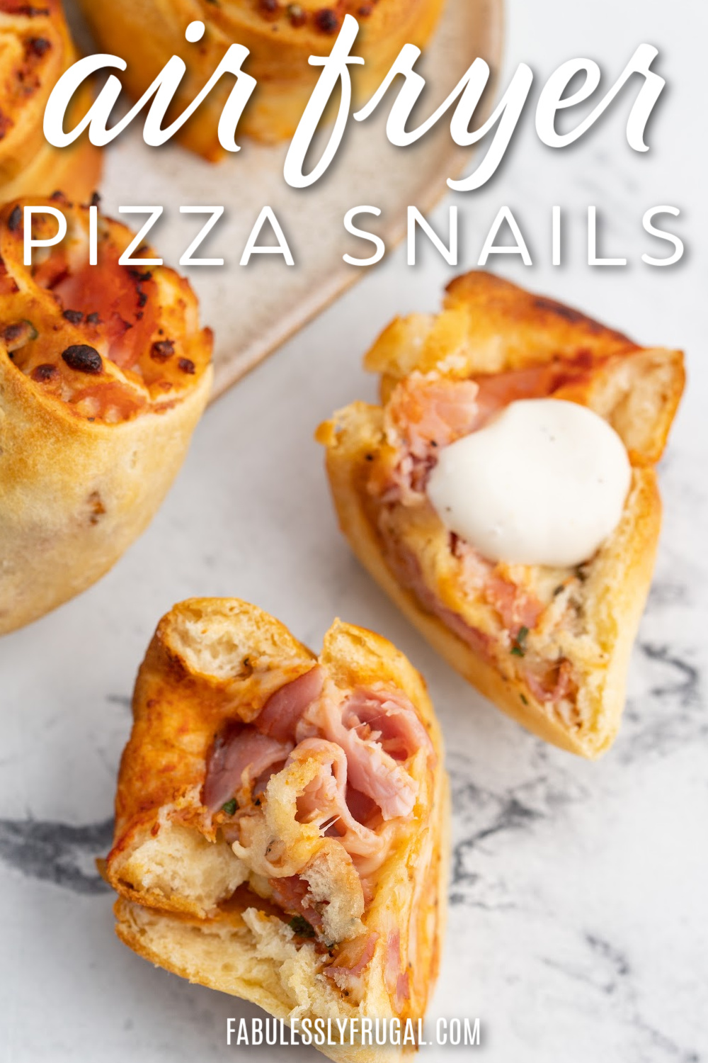 air fryer pizza snails are quick and easy