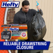 25-Count 30-Gallon Hefty Ultra Strong Trash Bags, White Pine Breeze as...