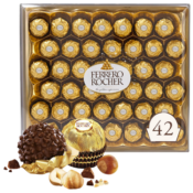 42-Count Ferrero Rocher Fine Hazelnut Milk Chocolates Gift Box $15.20 (Reg....