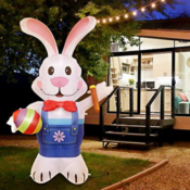 Easter Bunny Inflatable with LEDs 6-Feet Tall $20.99 After Code (Reg. $41.99)...