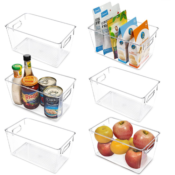 6-Count Food Storage Bins with Handle for Refrigerator $23.99 (Reg. $27.99)...