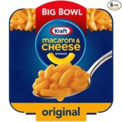 6 Count Kraft Original Macaroni & Cheese Easy Microwavable Big Bowl...