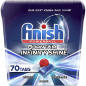 70 Count Finish Quantum Infinity Shine Powerball Dishwasher Detergent Tablets...