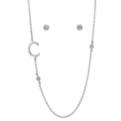 Initial Necklaces with Cubic Zirconia Stud Earrings $8.96 (Reg. $45)