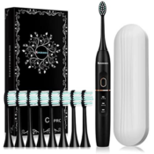 Sonic Electric Toothbrush with 8 Brush Heads & Travel Case $17.99 (Reg....