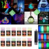 12-Count Glow In The Dark Pigment Powder Epoxy Resin Powder $13.59 (Reg....