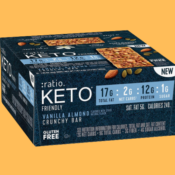 12-Count :ratio KETO Friendly Vanilla Almond Crunchy Bars $19 (Reg. $23.17)...
