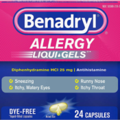 24-Count Benadryl Allergy Liqui-Gels as low as $3.77 Shipped Free (Reg....
