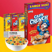 4 Boxes Cap'n Crunch Cereal, Original & Crunch Berries as low as $11.04...