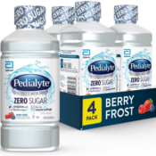 4-Pack Pedialyte Zero Sugar Berry Frost Electrolyte Water, 34 Fl Oz Bottles...