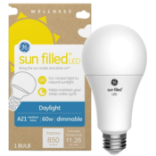 GE Sun Filled LED Light Bulb, 60 Watts as low as $8.42 Shipped Free (Reg....