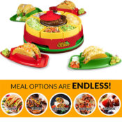 Taco Tuesday Heated Lazy Susan with 4 Tortilla Holders $29.59 Shipped Free...