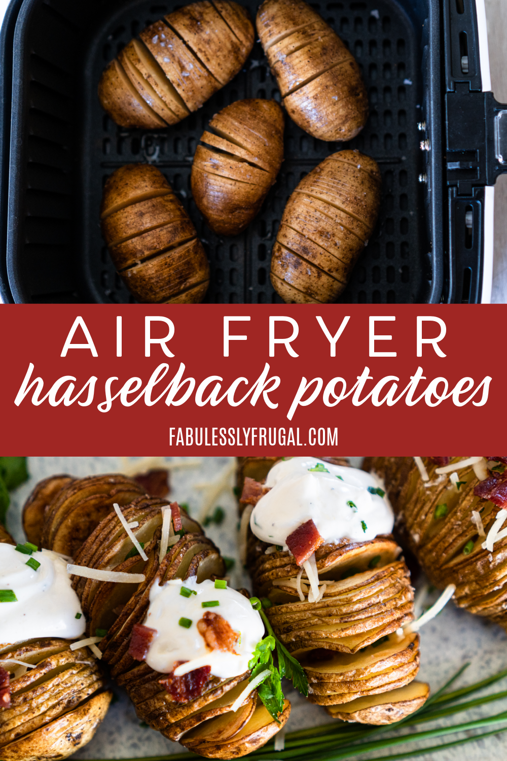 Quick and easy hasselback potatoes in the air fryer are delicious and flavorful!