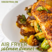 air fryer salmon sheet pan dinner