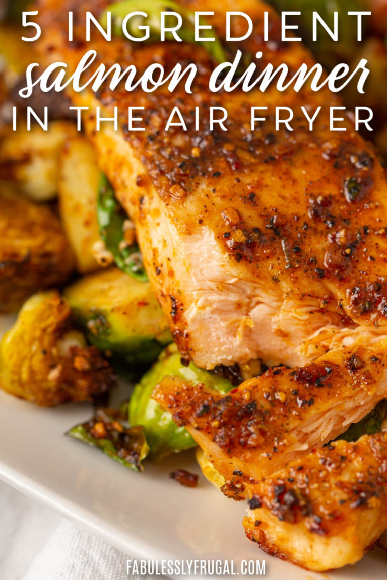 Easy Salmon Air Fryer Sheet Pan Dinner with Potatoes and Brussels ...