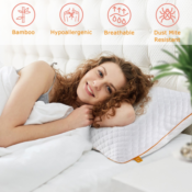 Get the Best Nights Sleep with this Must Have Bamboo Pillow! 2 Pack for...