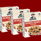 3-Pack Quaker Cinnamon Oatmeal Squares Cereal as low as $6.26 Shipped Free...