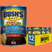 12 Cans BUSH'S BEST Canned Black Refried Beans as low as $18.26 Shipped...