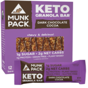 12-Count Munk Pack Dark Chocolate Cocoa Keto Granola Bar $21.24 (Reg. $25)...