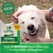 130-Count GREENIES Original TEENIE Dog Dental Care Chews as low as $30.58...