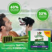 34 Count Greenies Original Large Natural Dental Care Dog Treats $30 Shipped...