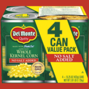 4 Cans Del Monte Fresh Cut Golden Sweet Whole Kernel Corn as low as $3.72...