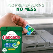 78-Count Cascade Actionpacs Dishwasher Detergent as low as $16.10 Shipped...