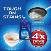 Finish Dishwasher Detergent Gel Liquid, Lemon Scent, 75oz as low as $5...
