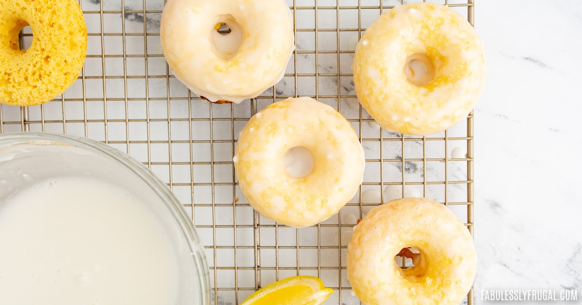 lemon glazed lemon baked donuts in the air fryer