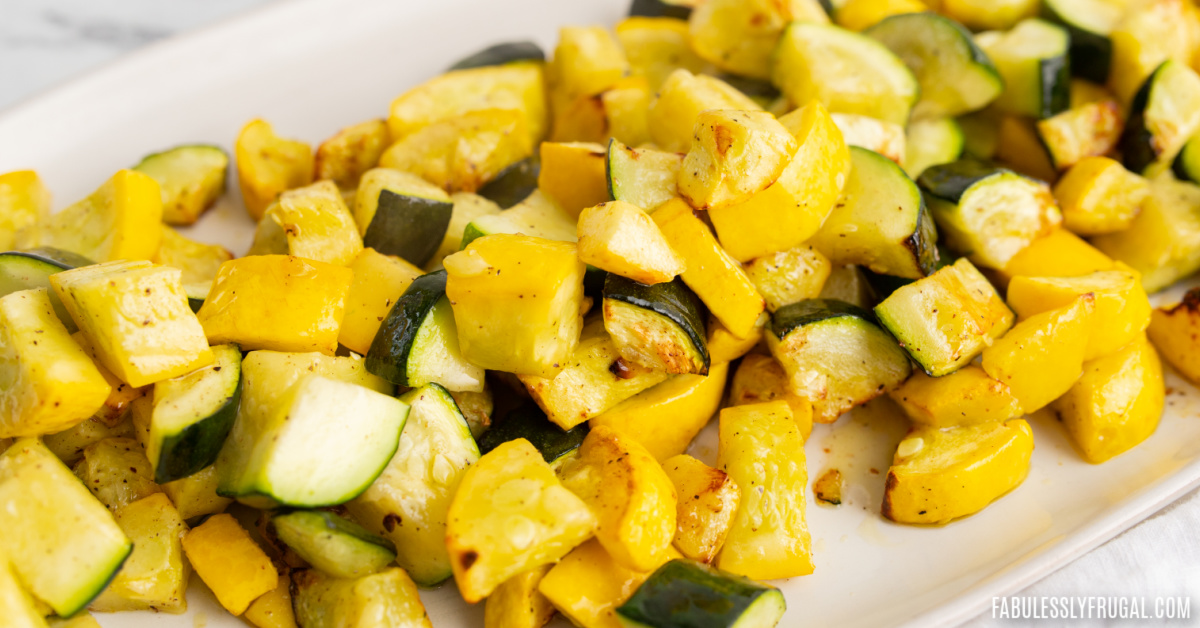 simple air fried zucchini and squash side