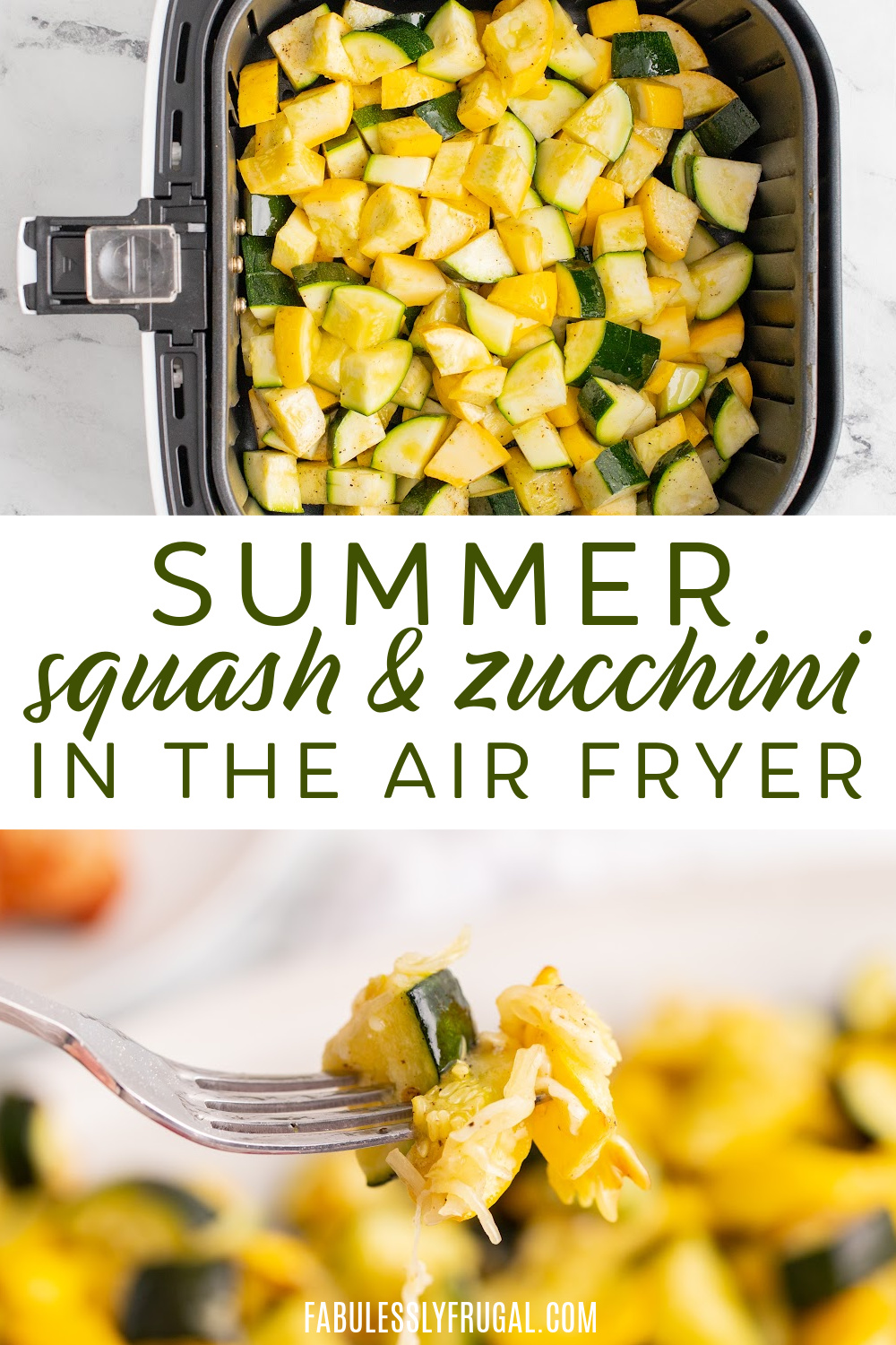 summer squash and zucchini in the air fryer