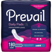 180-Count Prevail Regular Incontinence Bladder Control Pads as low as $29.84...