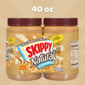 2 Big 40-Oz Jars of SKIPPY Creamy Natural Peanut Butter as low as $8.15...