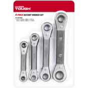 4-Piece Hyper Tough Heavy-Duty Ratchet Wrench Set $5 (Reg. $10) - $1.25...