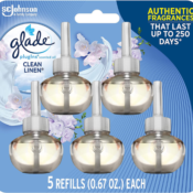 5-Count Glade PlugIns Refills Clean Linen Air Freshener as low as $9.32...