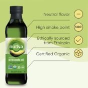 Nutiva Pure Organic Steam-Refined Avocado Oil as low as $11.19 Shipped...