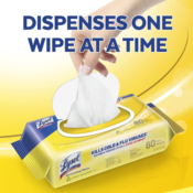80-Count Lysol Lemon & Lime Blossom Flatpack Disinfecting Wipes $3.75...