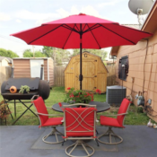 Chill in the Shade On a Hot Summer Day with this SmileMart 9 Foot Patio...