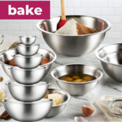 Today Only! TWO Sets of 6 Stainless Steel Nesting Mixing Bowls $17.27 PER...
