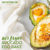 air fryer avocado egg bake