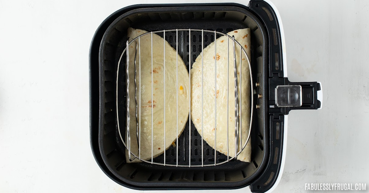 use wire rack in air fryer quesadillas