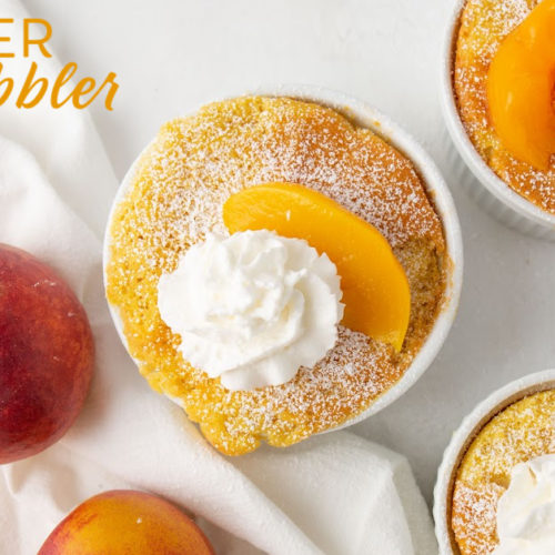 air fryer peach cobbler cake
