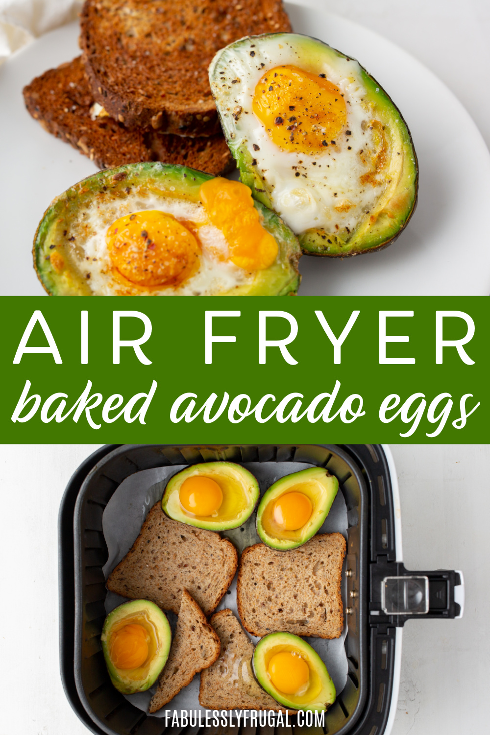 air fryer baked avocado eggs